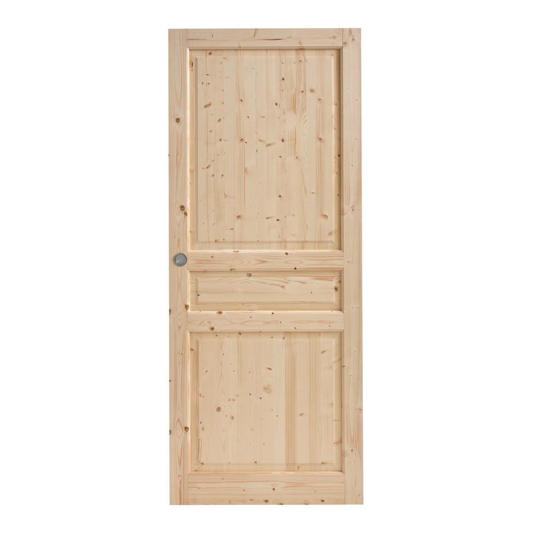 Porte coulissante CLASSIQUE * Sapin massif sans serrure