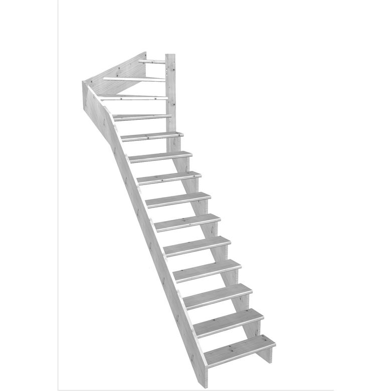 Escalier Ouessant quart tournant haut sans rampe