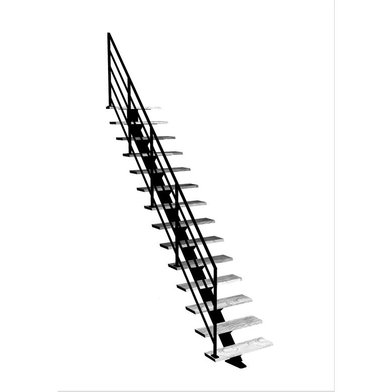 Escalier Elliot droit rampe Fera