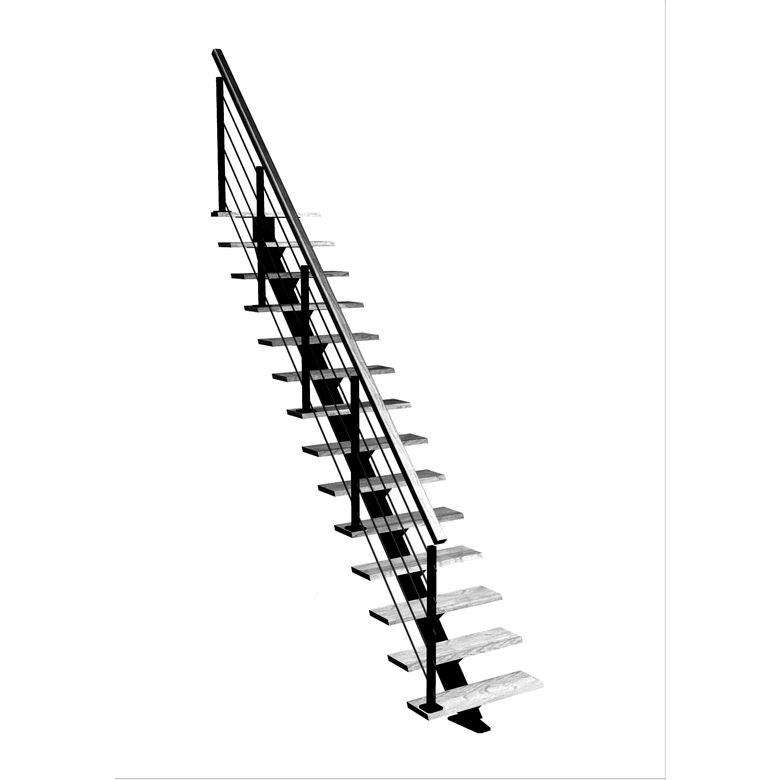 Escalier Elliot droit rampe Epure tubes