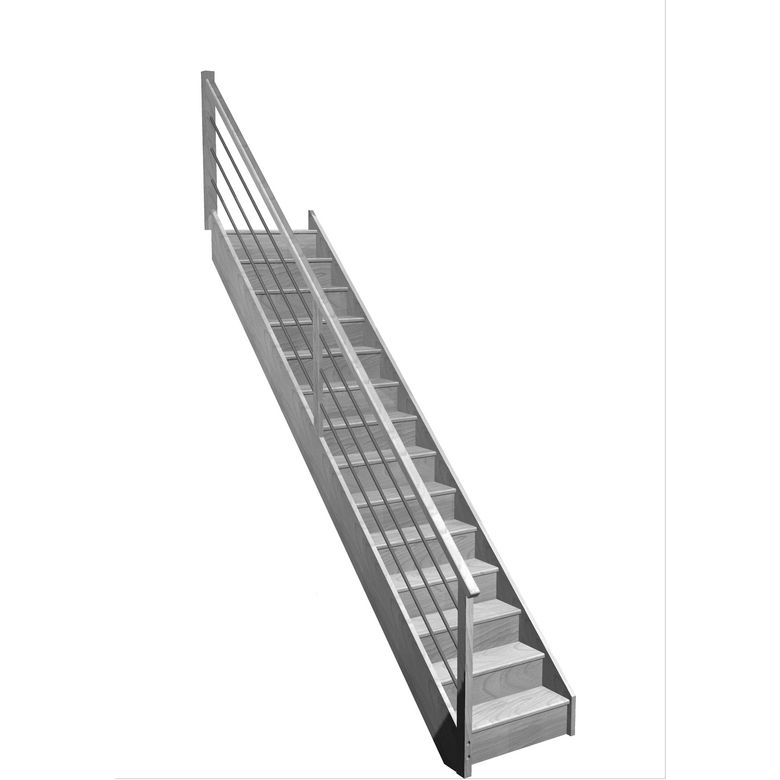 Escalier Faubourg droit rampe Régate tubes acier