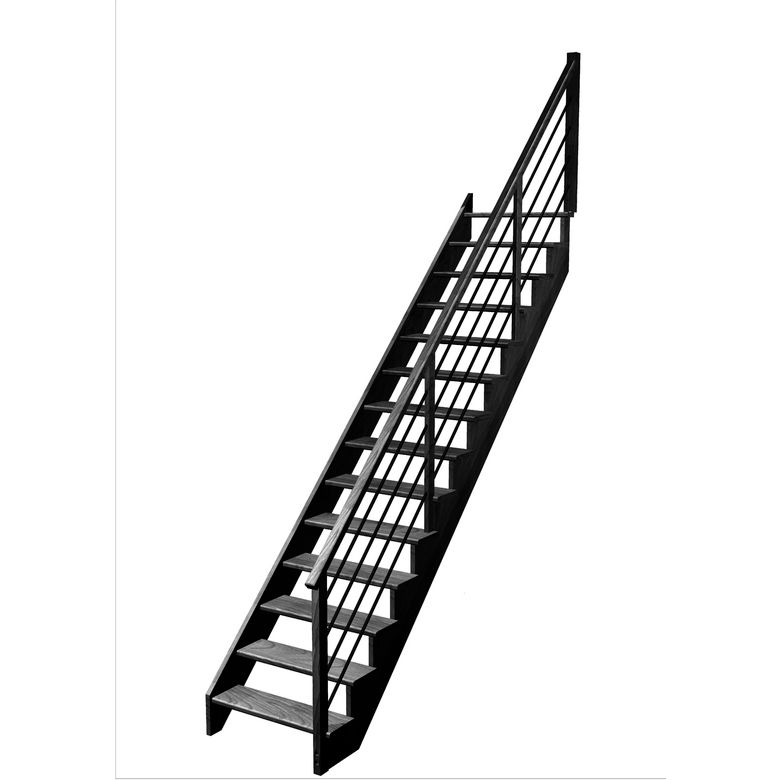 Escalier Ouessant droit rampe Régate tubes acier
