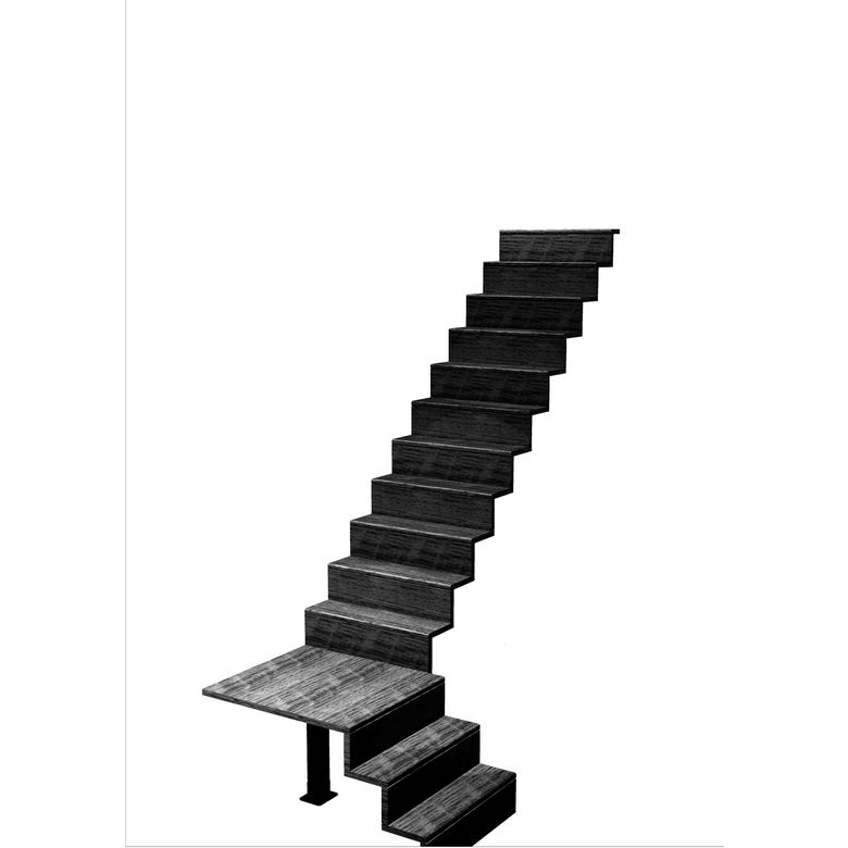 Escalier Jazz quart tournant palier sans rampe