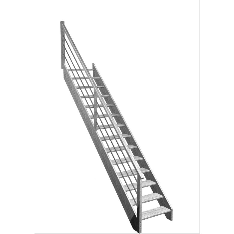 Escalier Aria droit rampe Régate tubes inox