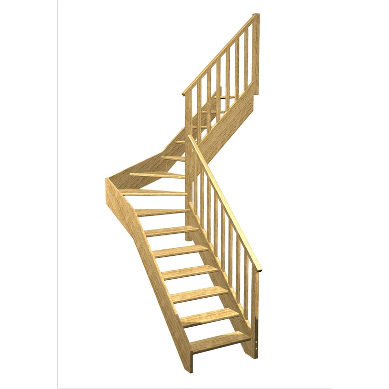 Escalier Aria quart tournant intermédiaire rampe Idéal