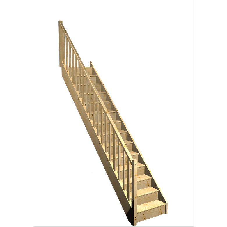Escalier Faubourg Droit Sapin Moulure  h.274 R.290 Gauche Main Image