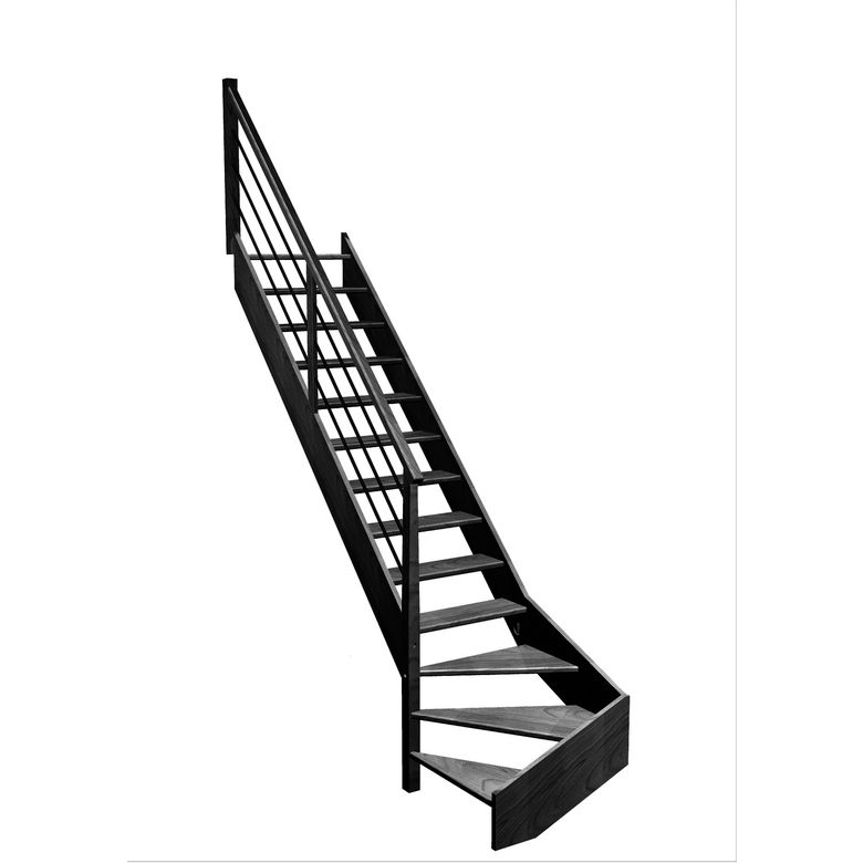 Escalier Aria quart tournant bas rampe Régate tubes acier