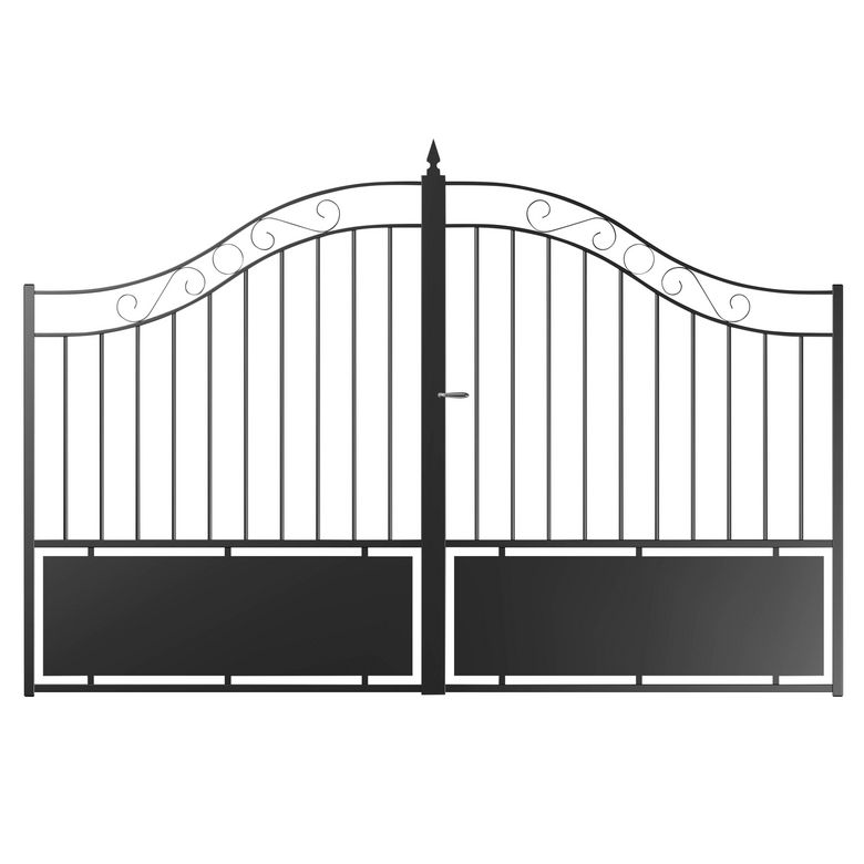 Portail battant acier  THALIE avec soubassement 1,51/2,05x3m Main Image
