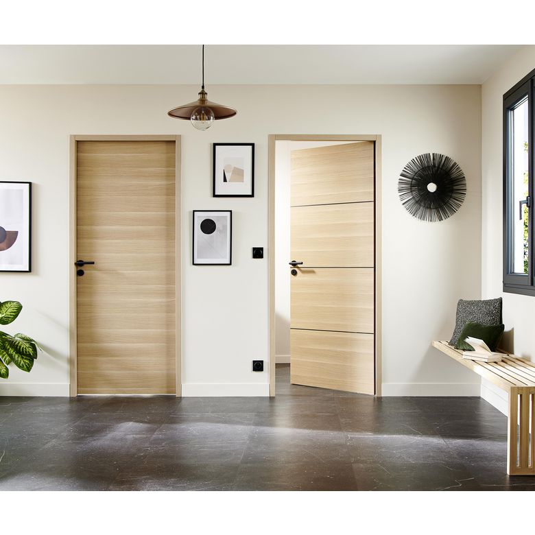 Bloc-porte ROXIE acoustique inserts noir | Lapeyre