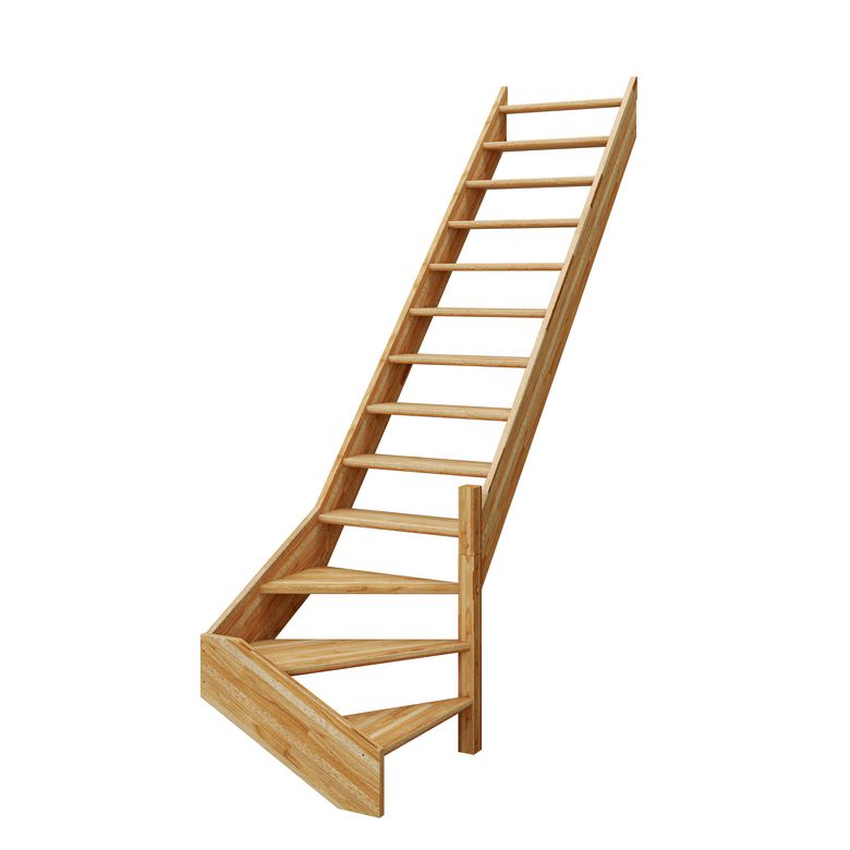 Escalier Kino/Ludo bois quart tournant bas sans rampe