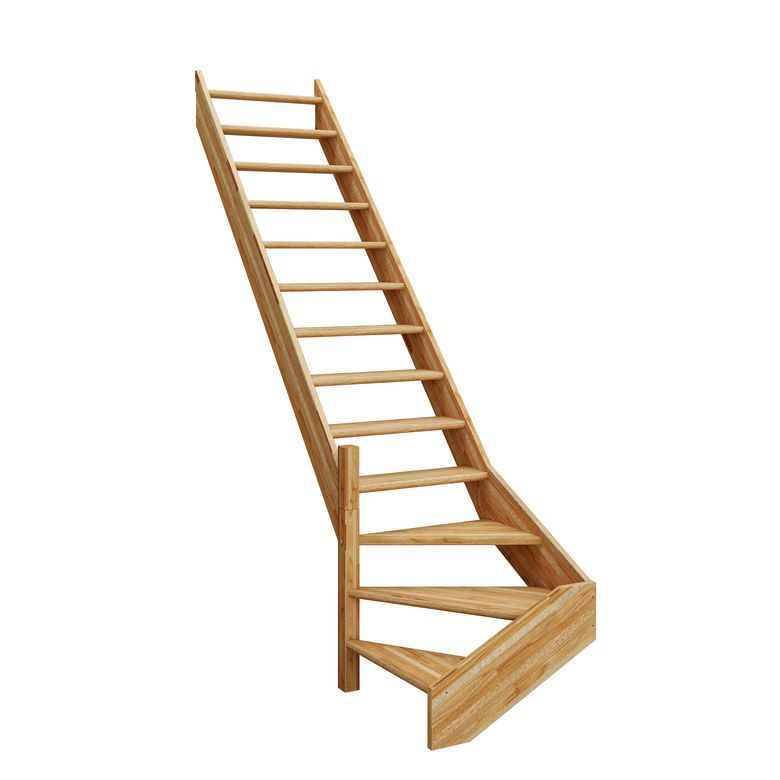 Escalier Kino/Ludo bois quart tournant bas sans rampe