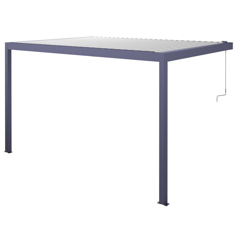 Pergola AVA adossée alu gris anthracite RAL 7016 sablé l.4,13 x P.3,08 x H.2,57m Main Image