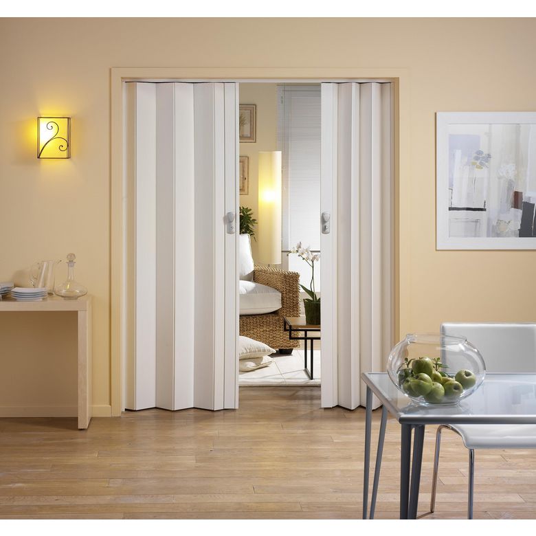 Cloison /Porte extensible SPACY PVC Blanc cérusé - 2 vantaux - H.205 x l.168 Main Image
