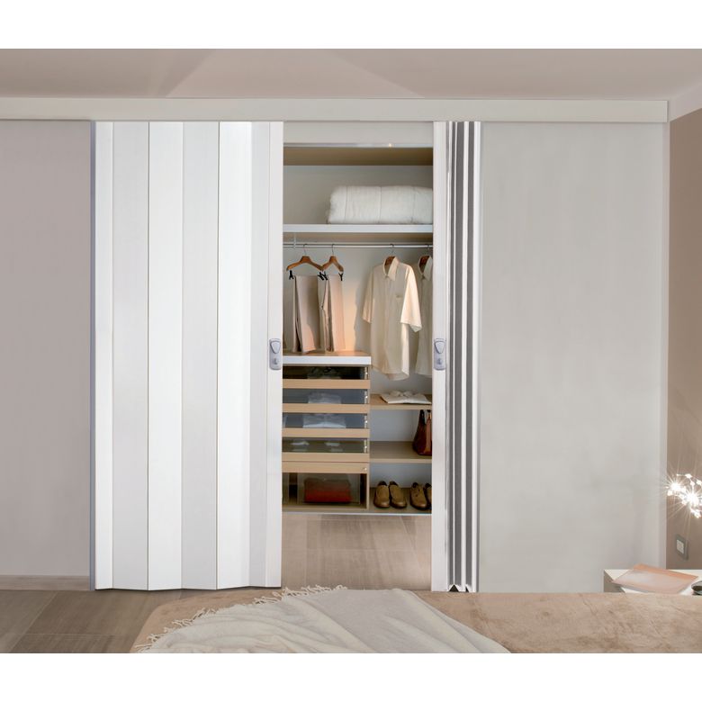 Cloison / Porte extensible SPACY PVC Blanc brillant - 2 vantaux  - H.205 x l.168 Main Image