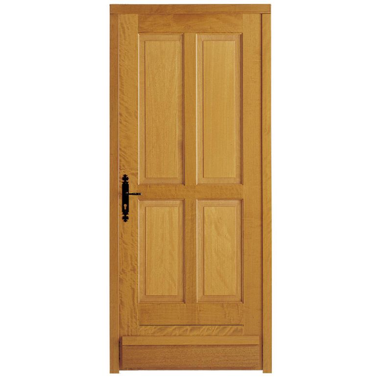 Porte de service bois exotique Adapatable recoupable pleine et non ferrée
