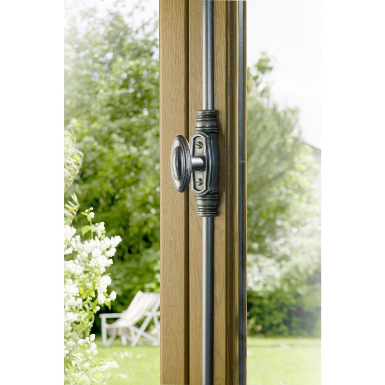 Crémone décorative Rustique Bouton fer patiné PVC - Fenêtres