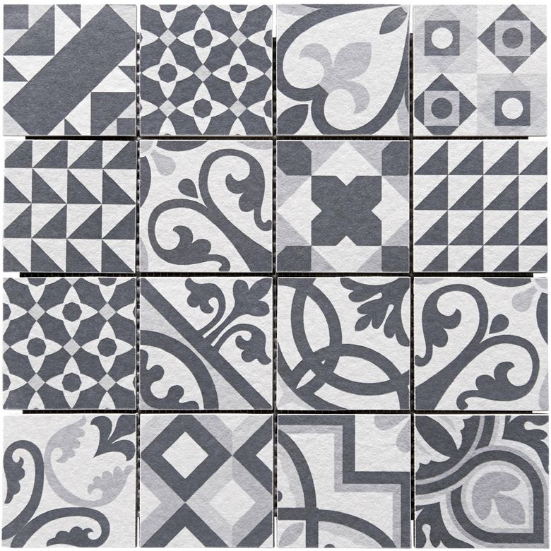 Carrelage mosaïque PATCHWORK effet ciment 31.8 x 31.8 cm