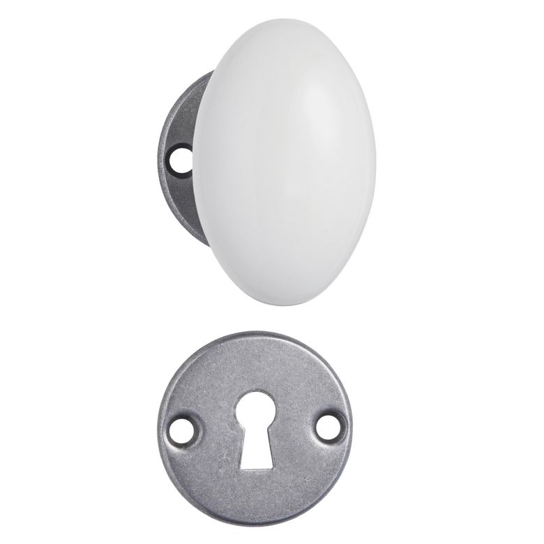 Bouton porcelaine/patiné pour poignée SOUILLAC Main Image