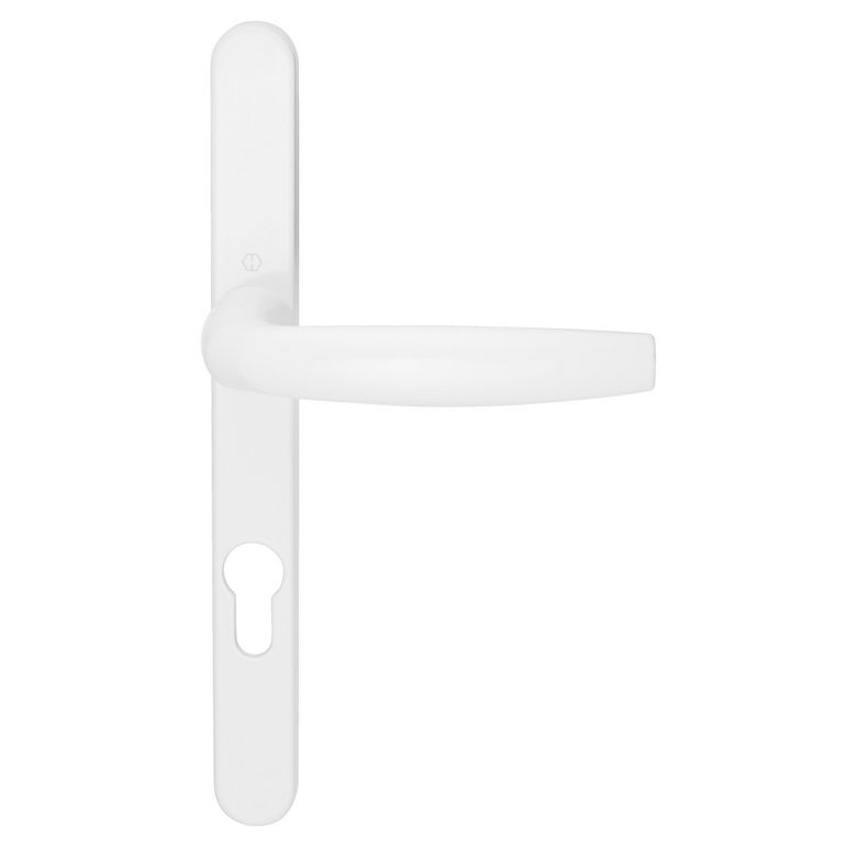 Poignée CLASSIC Blanc col court plaque aveugle pour Porte-fenêtre PVC + Volet Main Image