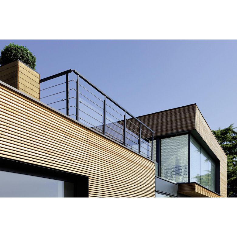 Pack poteau avec tubes et main courante acier noir balustrade UNIVERSO l.200 Main Image