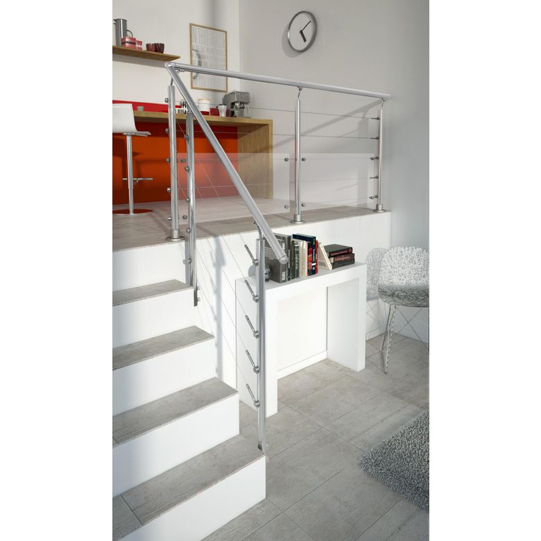 "4 fixations pour kit de protection gris pour balustrade Lycium -Lapeyre"