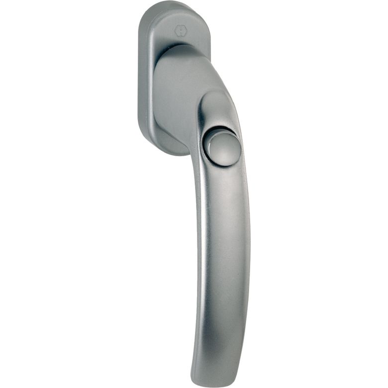 Poignée Secustik® Atlanta avec bouton poussoir aspect aluminium - Fenêtres