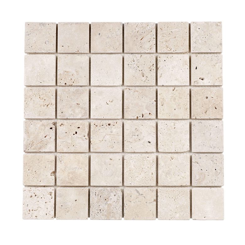 Mosaïque TRAVERTIN beige vieilli 30x30 sur trame aspect mat Main Image