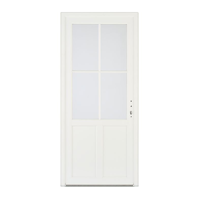 Porte d'entrée OLONNE 2 blanc PVC 215 x 90 cm
