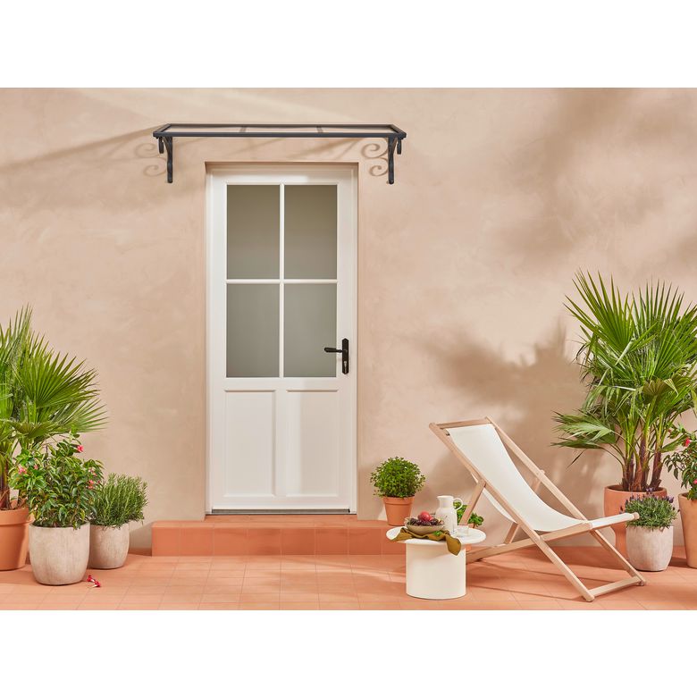 Porte d'entrée OLONNE 2 PVC Blanc 215 x 90 cm-Lapeyre
