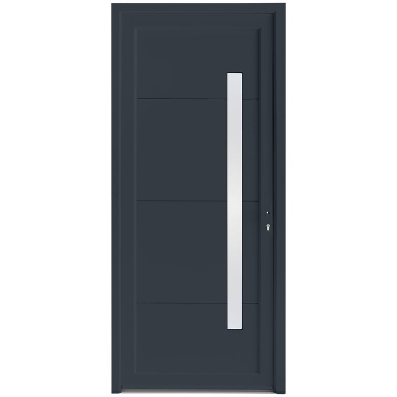 Porte d'entrée ALICE PVC Gris 215 x 90 cm
