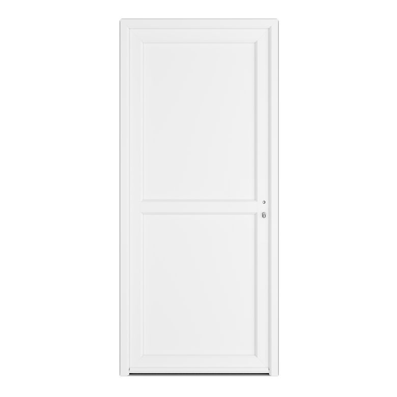 Porte d'entrée PVC ** ARMANCE Blanc 9016 + barillet 40x40 - H.215 x l.90 G Main Image