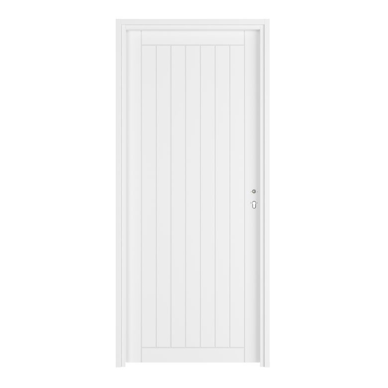 Bloc-porte thermique VERTICALE *** Laqué Blanc - Fin de chantier