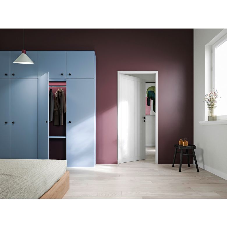 Bloc-porte huisserie 90 blanc laqué VERTICALE| Lapeyre