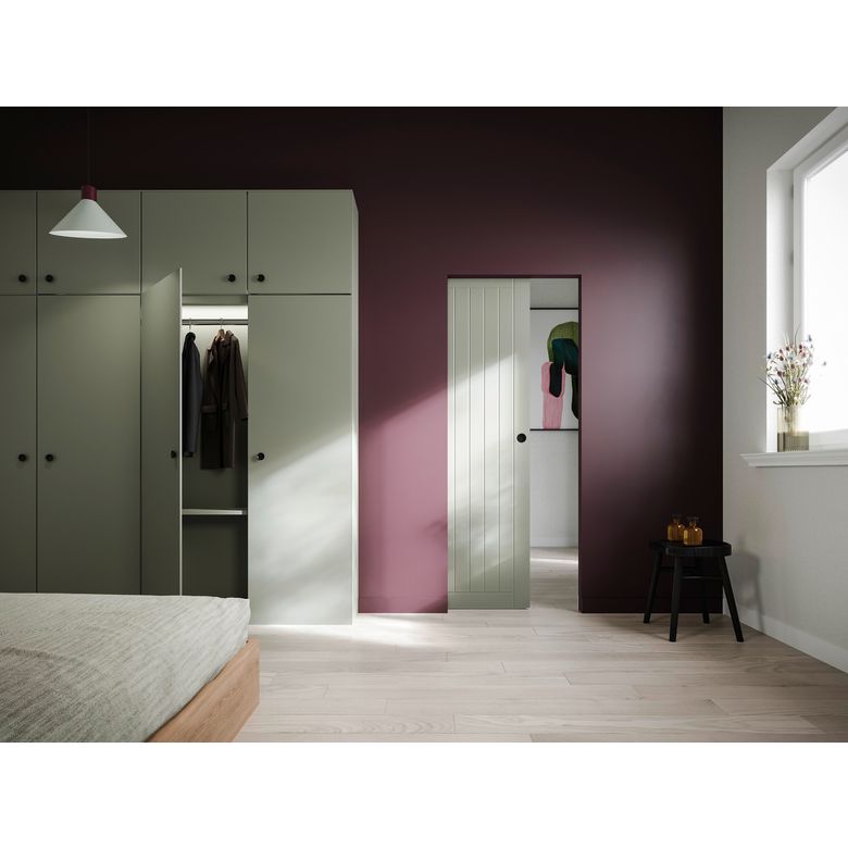 Porte coulissante blanc laqué VERTICALE ALVEO| Lapeyre