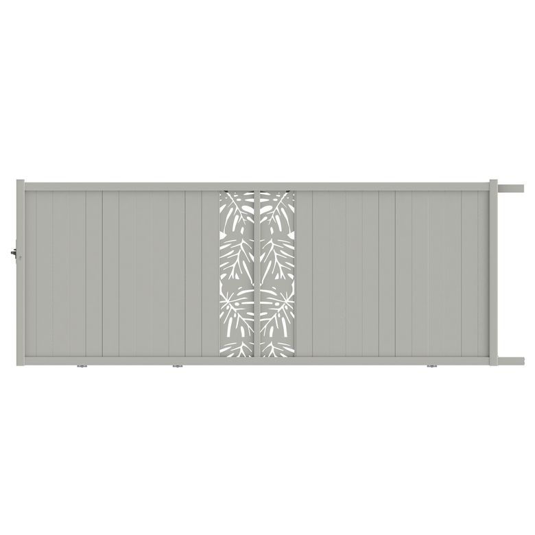 Portail coulissant VICTORIN monstera alu H.178 x l.450 blanc RAL 9016 droite Main Image