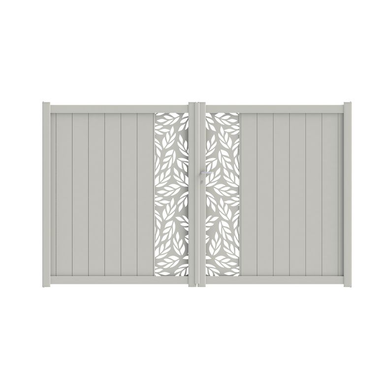 Portail battant VICTORIN décor orge alu H.180 x l.300 blanc RAL 9016 Main Image