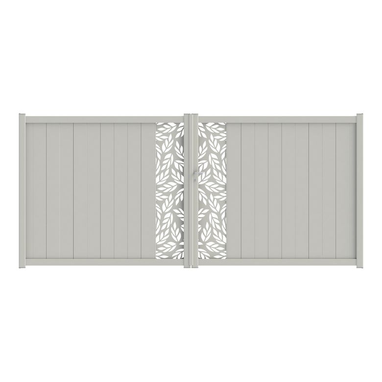 Portail battant aluminium décor orge blanc VICTORIN
