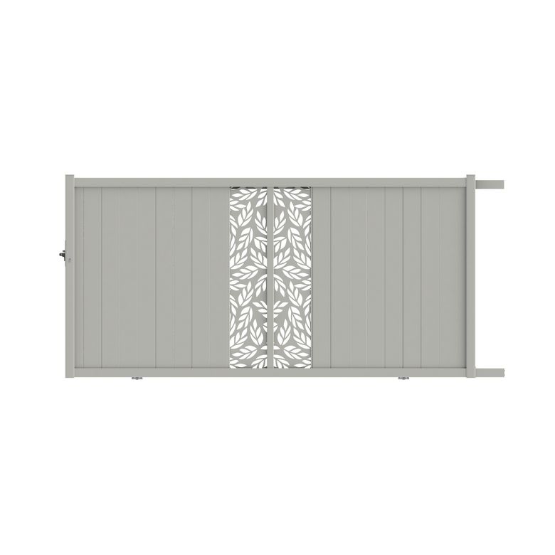 Portail coulissant VICTORIN décor orge alu H.178 x l.350 blanc RAL 9016 droite Main Image
