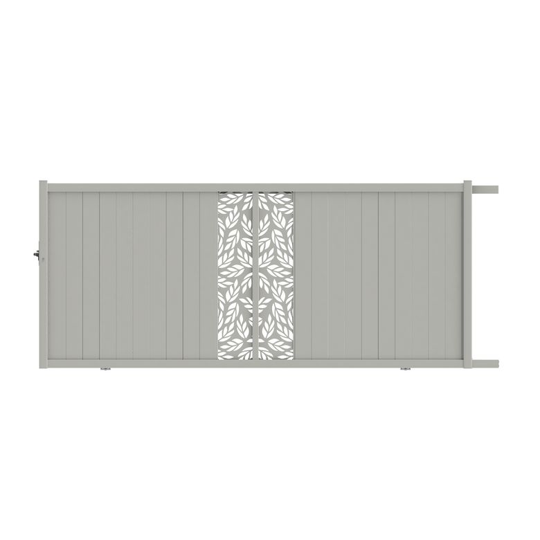 Portail coulissant VICTORIN décor orge alu H.178 x l.400 blanc RAL 9016 droite Main Image