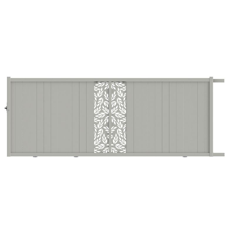 Portail coulissant VICTORIN décor orge alu H.178 x l.450 blanc RAL 9016 droite Main Image