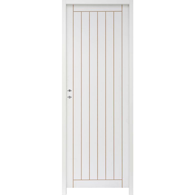 Bloc-porte VERTICALE * Prépeint Blanc  - Huisserie 72 - H.204 x l.63 D Main Image
