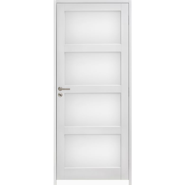 Bloc-porte vitrée huisserie 90 blanc laqué ELEGANCE| Lapeyre