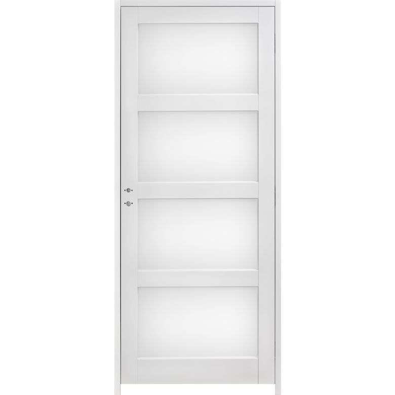 Bloc-porte vitrée huisserie 90 blanc laqué ELEGANCE| Lapeyre