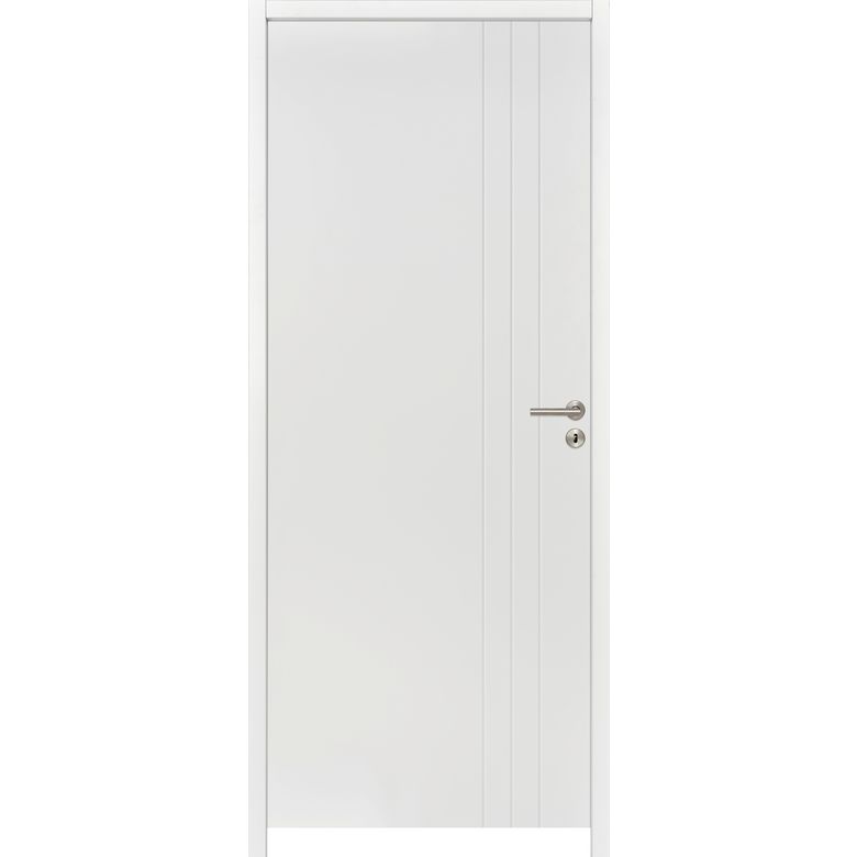 Bloc-porte thermique huisserie 90 blanc laqué LINE| Lapeyre
