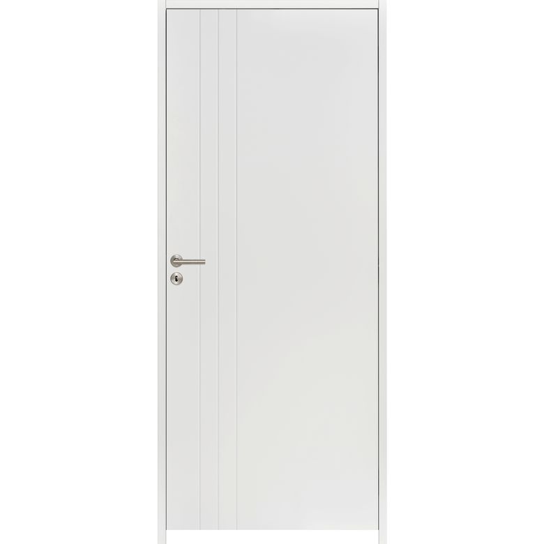 Bloc-porte thermique huisserie 90 blanc laqué LINE| Lapeyre