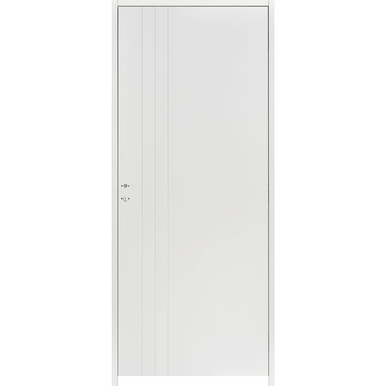 Bloc-porte thermique huisserie 90 blanc laqué LINE| Lapeyre