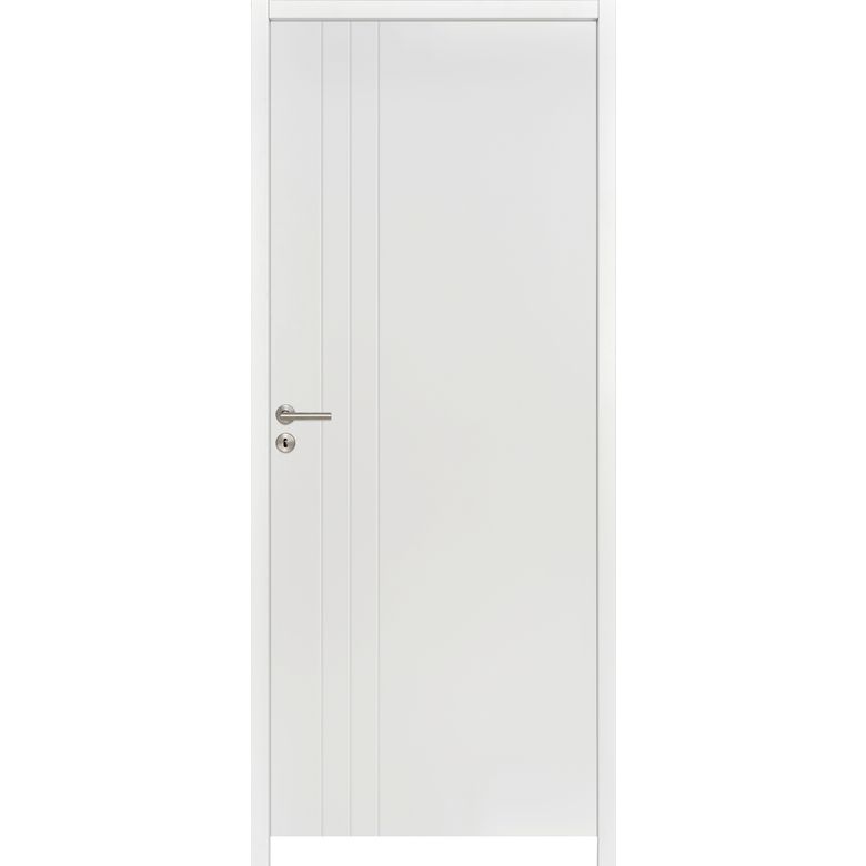Bloc-porte thermique huisserie 90 blanc laqué LINE| Lapeyre