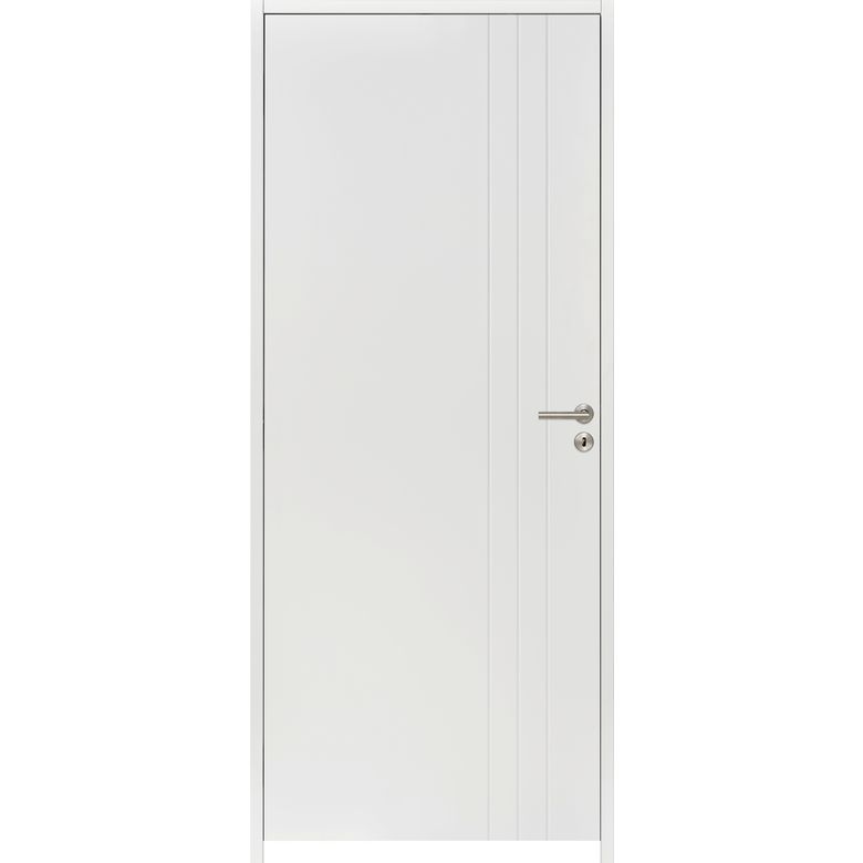 Bloc-porte thermique huisserie 90 blanc laqué LINE| Lapeyre