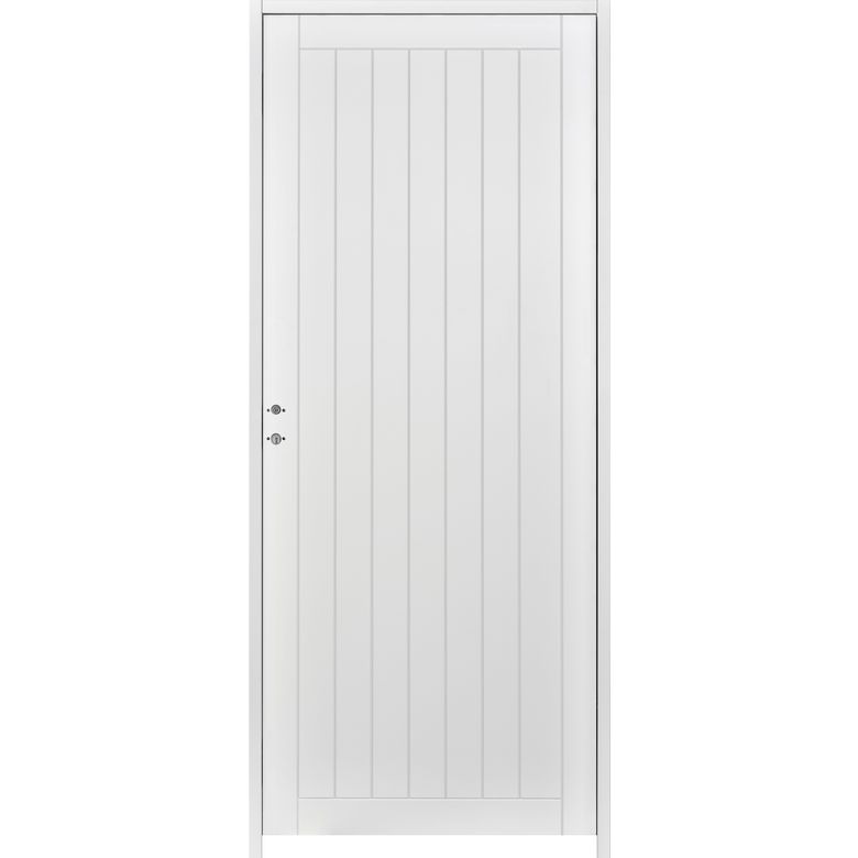 Bloc-porte acoustique huisserie 90 blanc laqué VERTICALE| Lapeyre