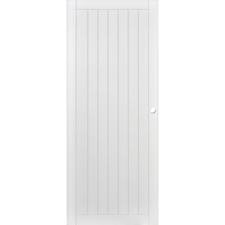 Porte coulissante VERTICALE *** Laqué Blanc - avec serrure
